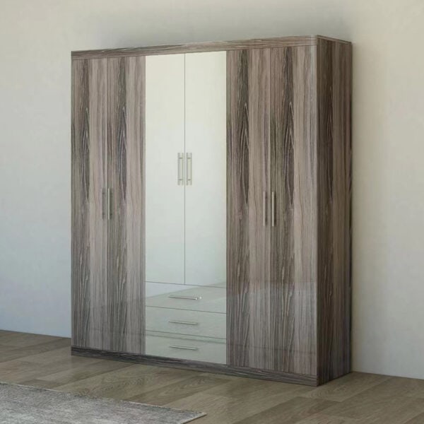 Modern 4 Door Wardrobe - Available in 2 Colours