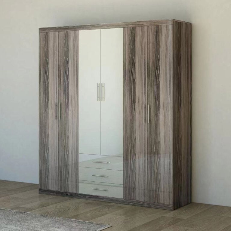 Modern 4 Door Wardrobe - Available in 2 Colours