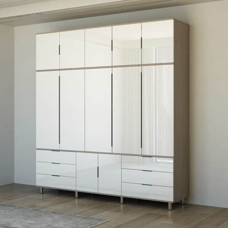 Wardrobe Titan + Mirror White/Dark Oak