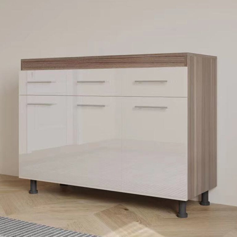 Contemporary 3 Door Base - White + Cappuccino