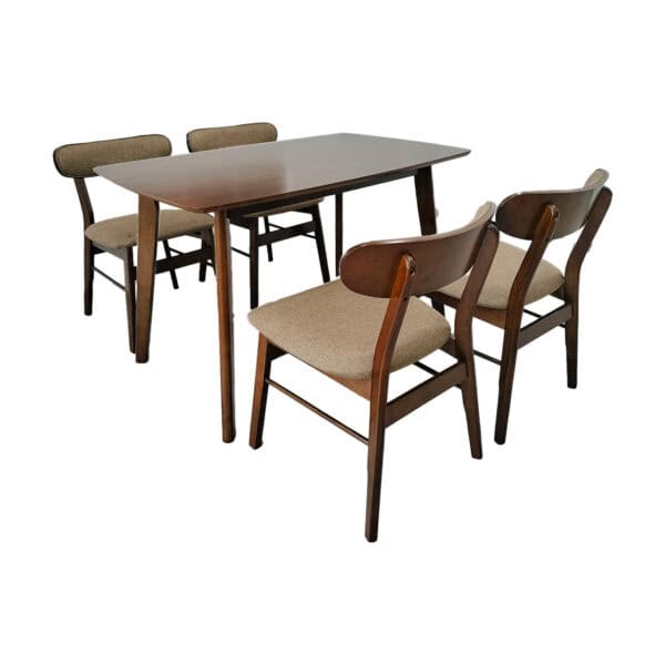 Modern Brown Dining Set 1+4