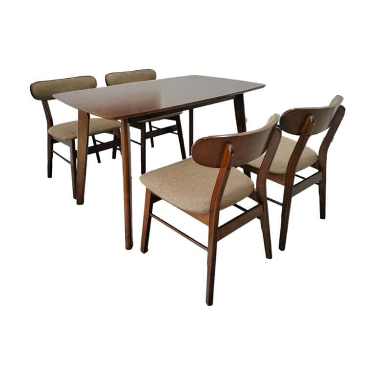 Modern Brown Dining Set 1+4
