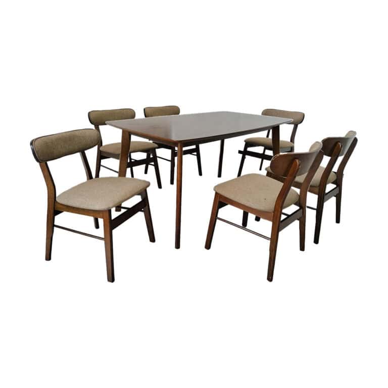 Modern Brown Dining Set 1+6