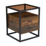 Glass Top Bed Cabinet - Available in 2 Colours