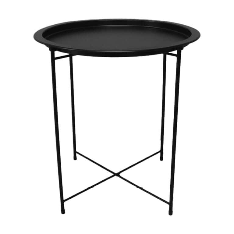 Sleek Black Round Side Table