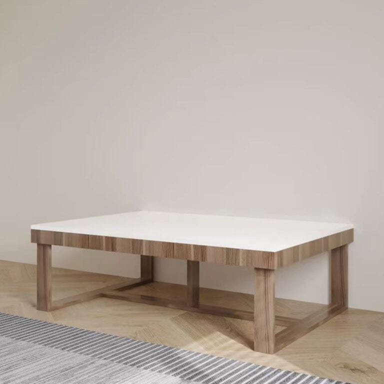 Contemporary Oak + White Coffee Table