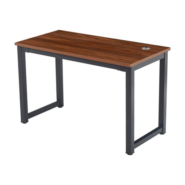 Industrial Wooden Desk with Metal Legs - Walnut + Black Finish