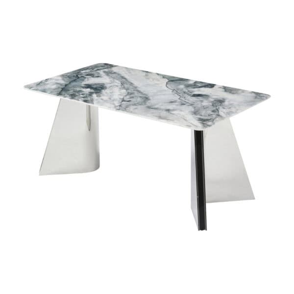 Marble Dining Table with Sleek Metal Legs