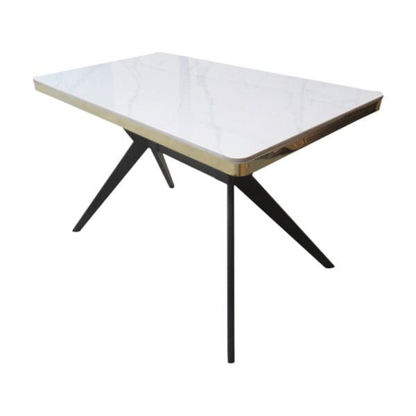 Marble Top Dining Table with Angular Legs