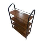 Industrial-Style Metal and Wood Shelf Stand