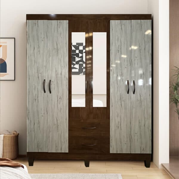 Walnut 6 Door Wardrobe