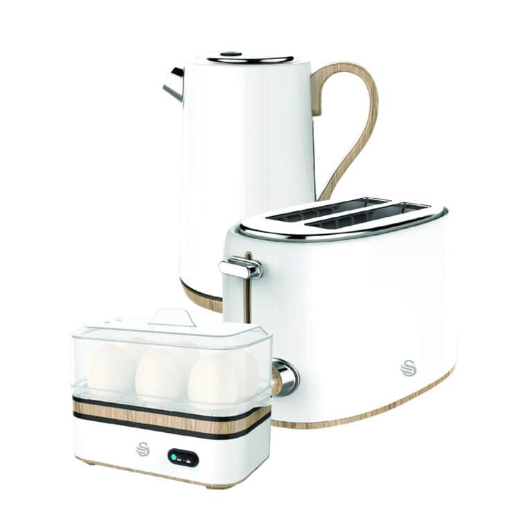 Swan - Cordless Kettle 2 Slice Toaster Egg Boiler White – SWTP1W