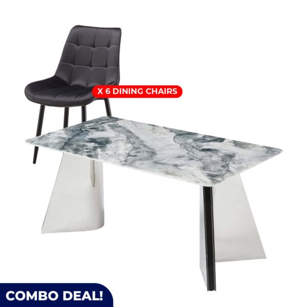 Sleek Marble Dining Set