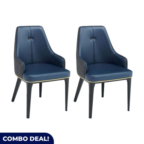 Set of 2 - Modern Dark Blue Dining Chair