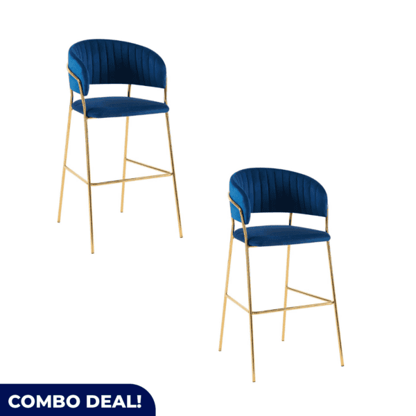 Set of 2 Gold Frame Bar Chairs – Elegant & Comfortable Seating
