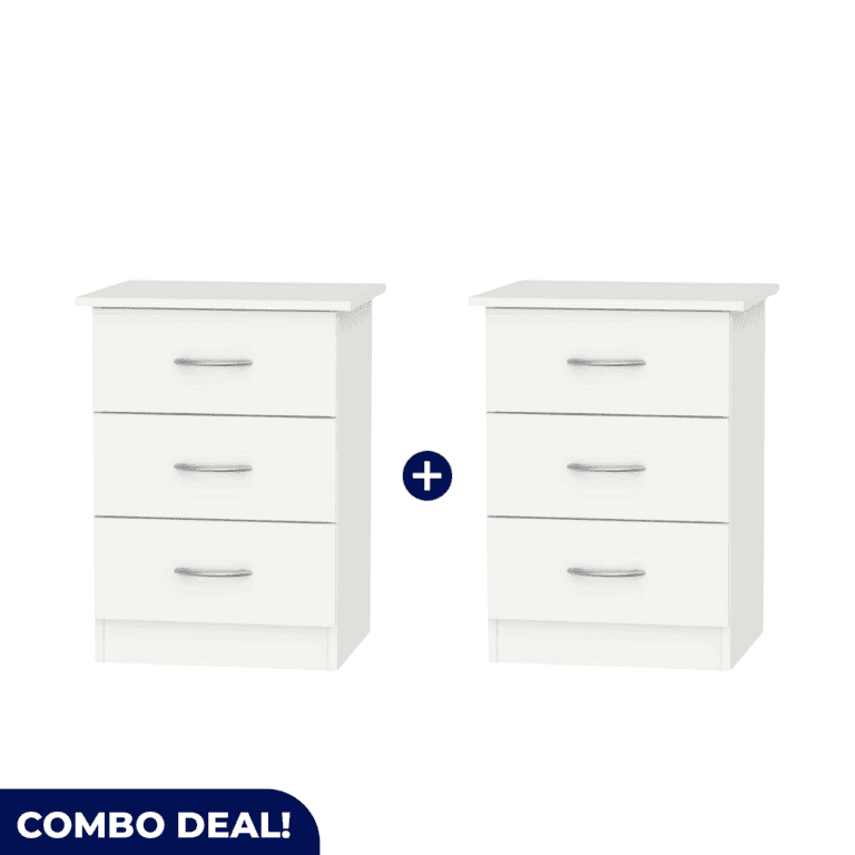 Modern 3-Drawer Nightstand Combo