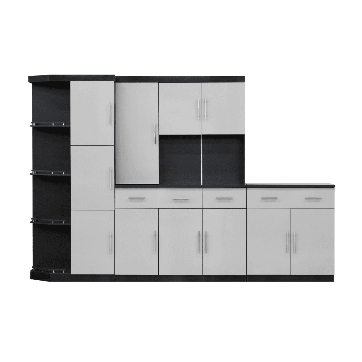 3 Piece Kitchen Set Dark Grey & Cement